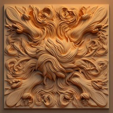 Patterns and decorations fire 4 3d model